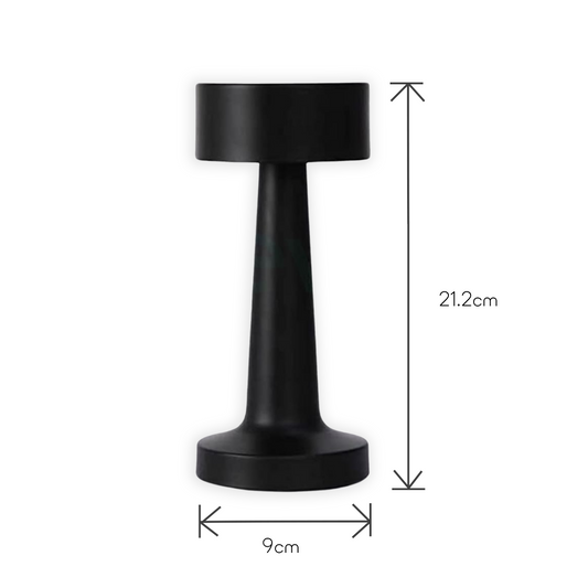 Black Modern Drum Table Lamp