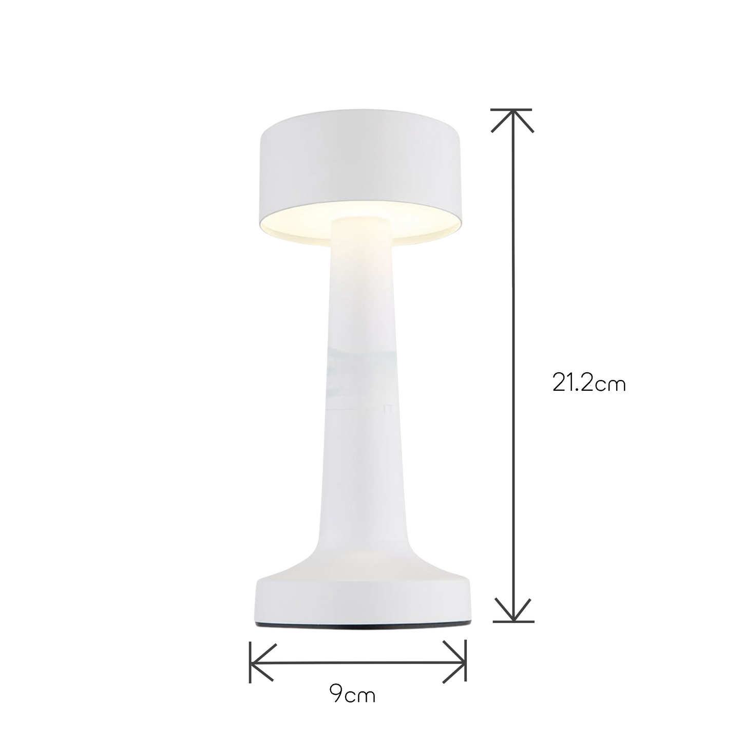 White Modern Drum Table Lamp