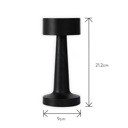 Black Modern Drum Table Lamp