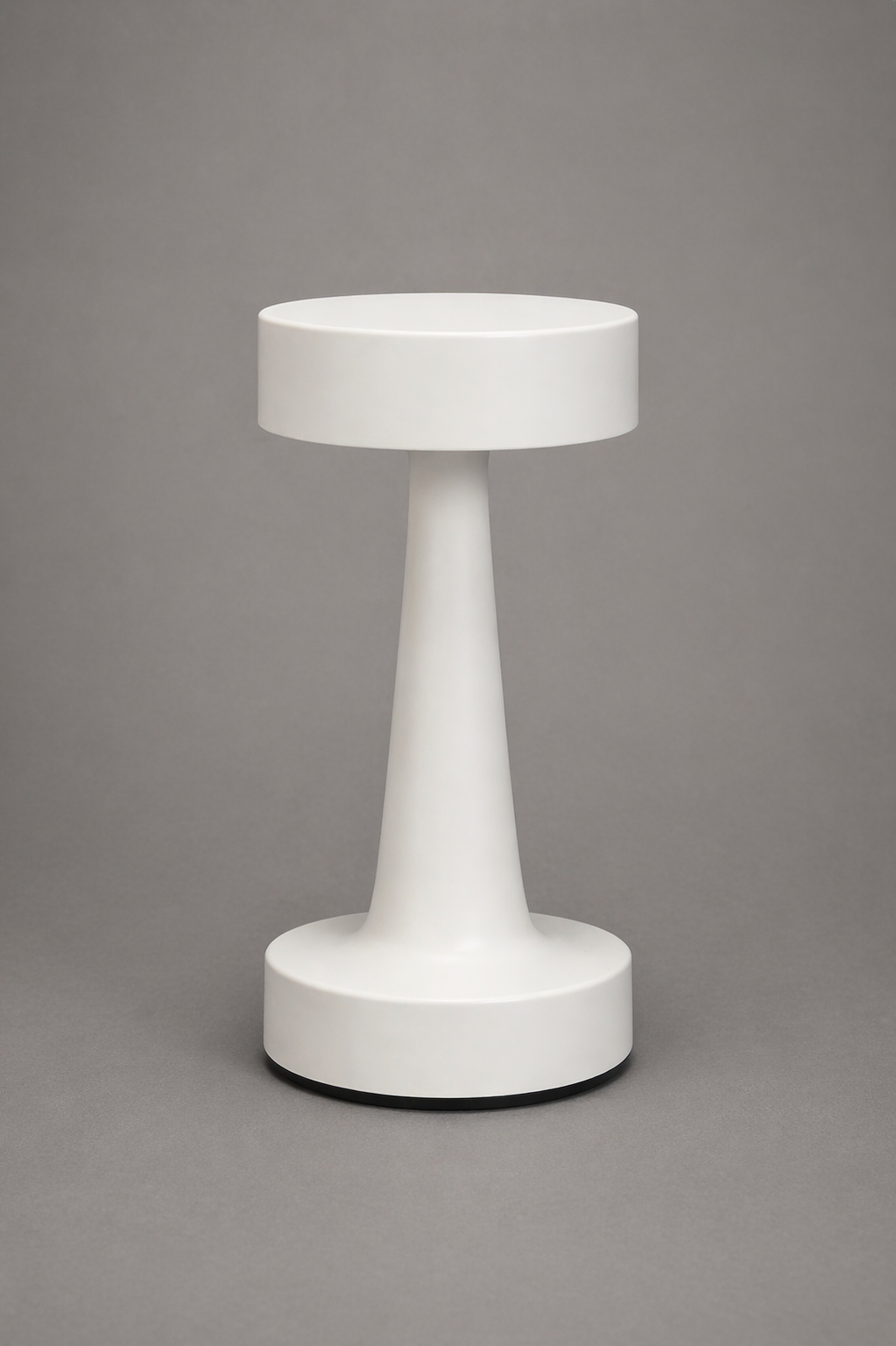 White Modern Drum Table Lamp