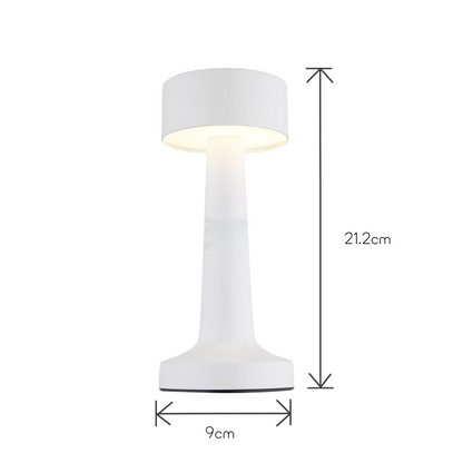 White Modern Drum Table Lamp