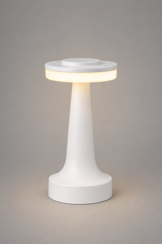 White Eclipse Base Table Lamps