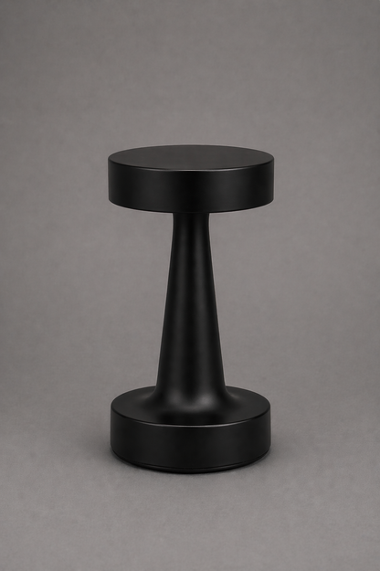 Black Modern Drum Table Lamp