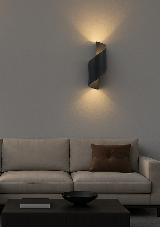 Ribbon Black wall light