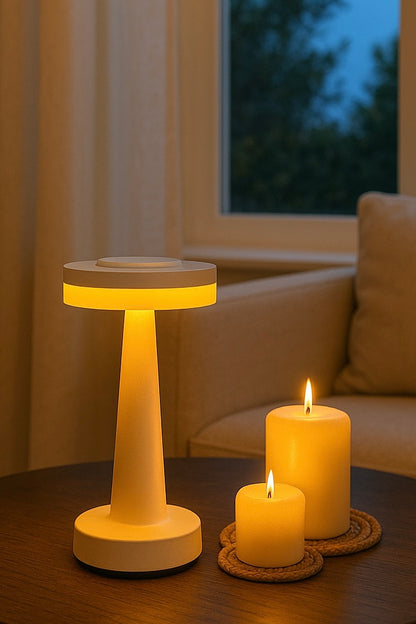 White Eclipse Base Table Lamps
