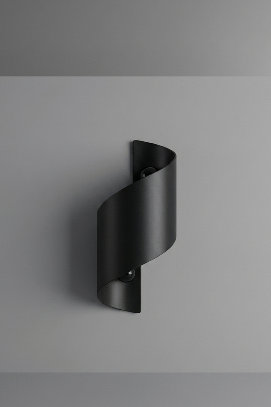 Ribbon Black wall light