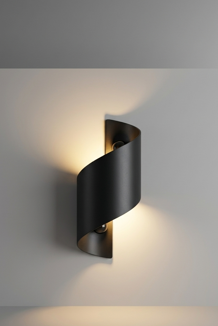 Ribbon Black wall light